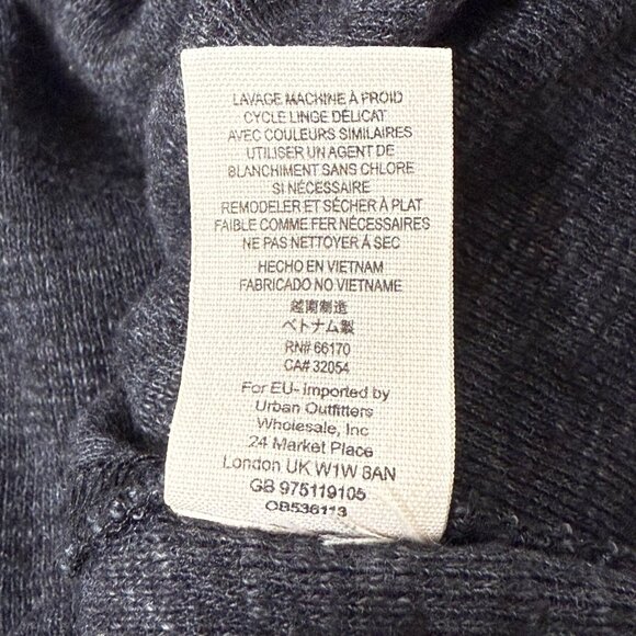 We The Free People Sweater Womens Sz L Charcoal Split Back Cowl Neck Knit Top - Picture 11 of 11